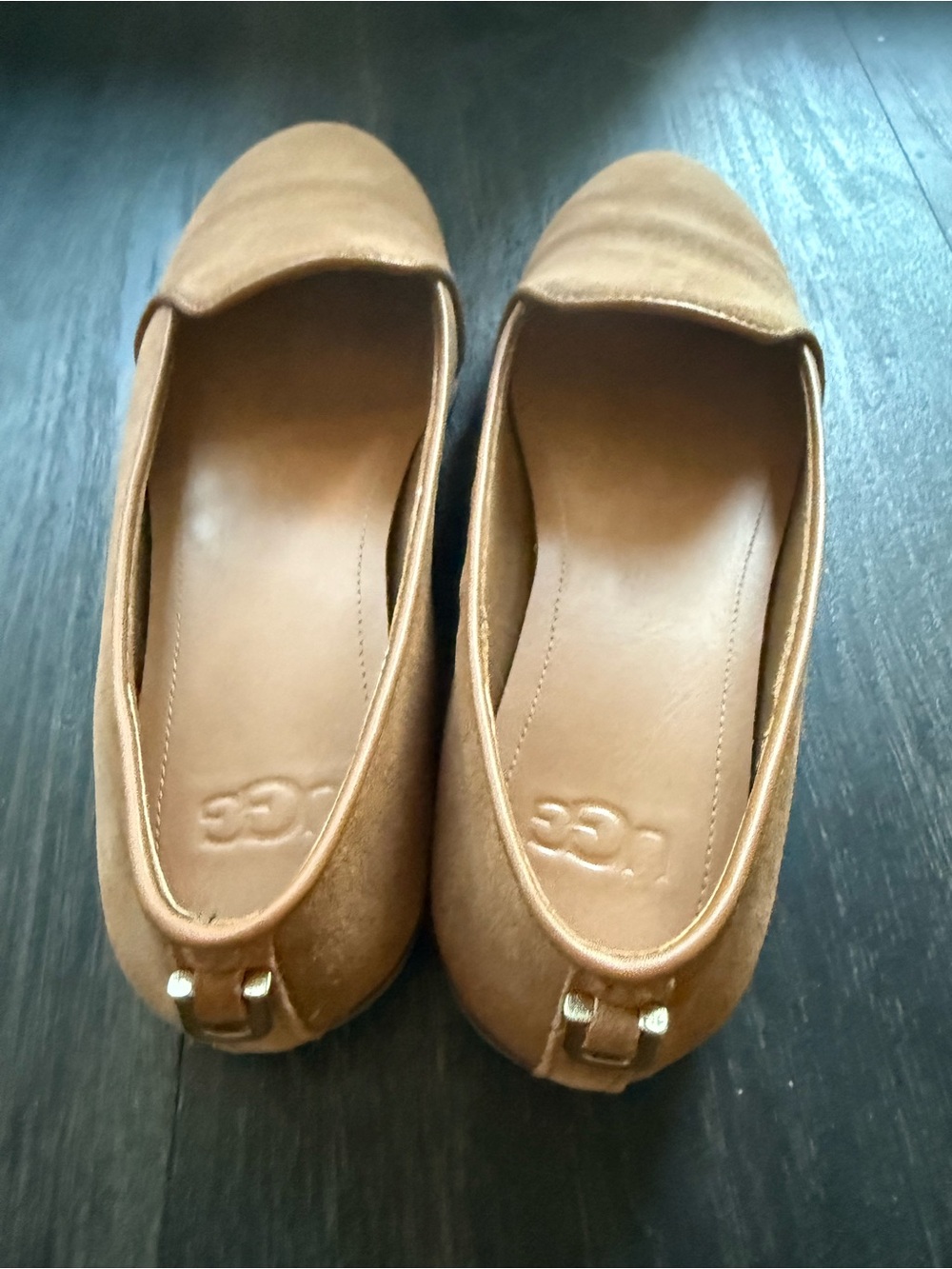UGG Women’s Tan Suede Ballet Flats